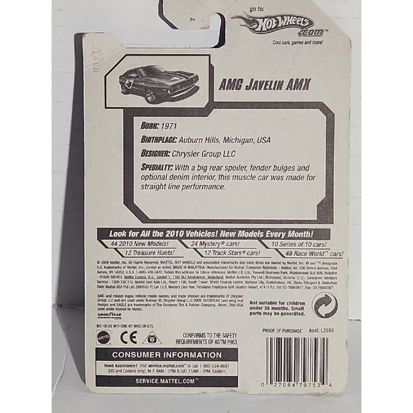 AMC Javelin AMX 2010 Hot Wheels Muscle Mania Series Red - Picture 2 of 3